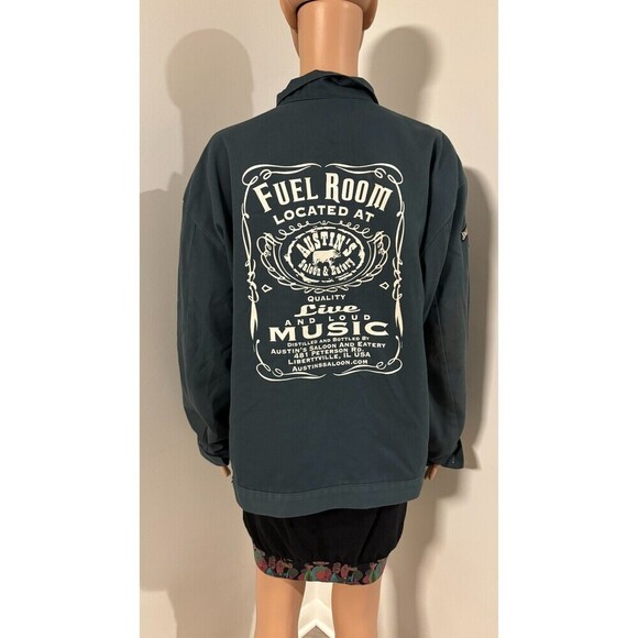 RED KAP Blue Patches Austin's Saloon Budweiser Jack Daniels Work Jacket Large - Picture 4 of 10
